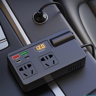 dingdongaa Car Plug Adapter Outlet with PD 30W Type-C USB-A Port 120W Car Power Inverter