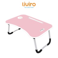 Liviro Jumbo Folding Laptop Study Table Size 60x40 Cm Plain Motif Anti-Slip Sturdy Wood Material