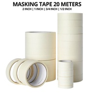 1/3rolls 20meters 1pc Masking Tape 1/2inch 3/4inch 1inch and 2inch Polytape Artist Tape
