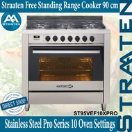 Straaten Free Standing Cooker 90 cm ST95VEF10X-PRO 5 Burners and 10 Settings Electric Oven Stainless Steel