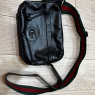 Gucci Men's GG Logo Camera Bag Black 九成五新 男 側背包 相機包 牛皮 黑色