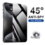 สำหรับ IPhone 15 14 13 12 11 Pro Max Plus Mini 6 6S 7 8 Plus SE X XR XS Max กระจกเทมเปอร์อุปกรณ์ต่อต้านการสอดแนมปกป้องหน้าจอ