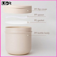 L&R 1pcs 300/400ml Refillable Makeup Remover Jar With Spoon Plastic Empty Makeup Jar Pot Travel Face