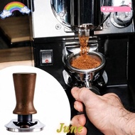 JUNE1 Coffee Tamper, Durable Stainless Steel Base Pressure Hammer, Premium 51/53/58MM Wooden Handle 