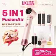 UKLiss 5 in 1 Hair Dryer Brush Hot Air Styler Auto Curler Straightener 630M Negative Ions