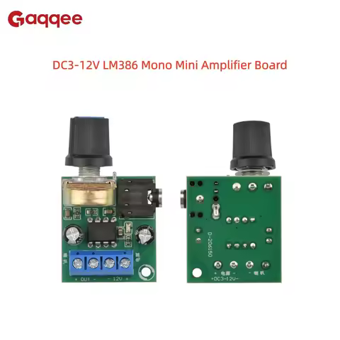 DC3-12V LM386 Mono Mini Amplifier Board YX1667 Volume-Adjustable Audio Power Amplifier Module 0.5-12