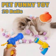Plush Ball Bounce Pistol Toy Pet Launcher Toy Interactive Launcher Toy Cat Plush Ball Cat Teaser Plu