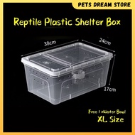 X-LARGE Reptile Breeding Box XL Plastic Shelter Box Feeding Reptile Container Box Transport Snake Li