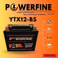 YTX12-BS BATTERY GEL POWERFINE YAMAHA XJ600N XT600 HONDA VERSYS 650 BLADE 250 KAWASKI ZRX1200 ER6 ZX