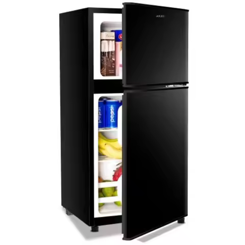 3.5Cu.Ft Compact Refrigerator Mini Fridge with Freezer, Small Refrigerator with 2 Door, 7 Level Ther