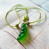 Pea Pod pendant necklace豌豆莢長項鍊Sea glass Pea Pod necklace Girlfriend gift串珠項鍊首飾吊墜