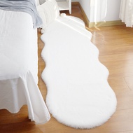 【Worth-Buy】 Plush Soft Carpet Imitation Rabbit Hair Bedside Anti-Skid Mat White Bedroom Floor Decor 