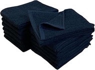 Senshu Towel Face Towels, Black, Set of 12, 240 Momme, Approx. 13.0 x 34.6 inches (33 x 88 cm), Made