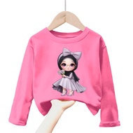 kaos anak perempuan gambar hijab girl love lengan panjang Tshirt kids 1-12 tahun k.151