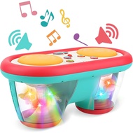 Baby Toys for 6 to 12 Months, Drum Musical Learning Infant Toys Rotating Light Up Toys for 12-18 Mon
