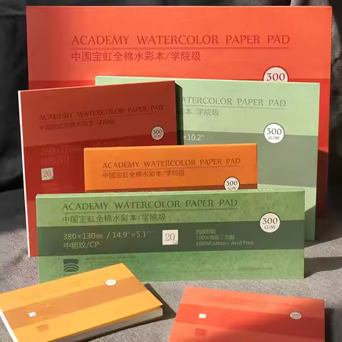 Baohong Academy Watercolor Book 100% Cotton Sketchbook 300g Drawing Paper 32K 16K A4 papel Para Acua