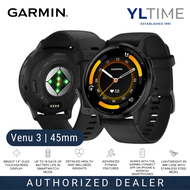 [AECO 2 Years Warranty] Garmin Venu 3 Black Slate - GPS Smartwatch with AMOLED Touchscreen Display