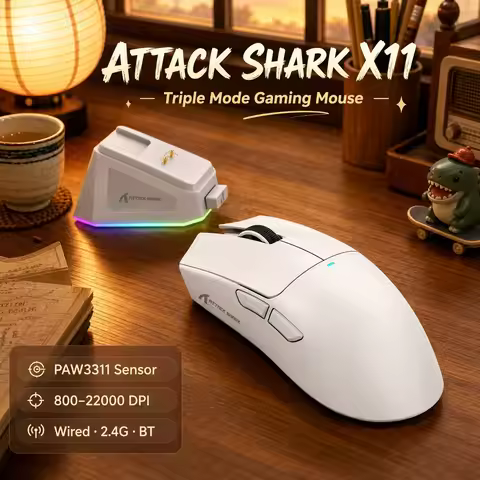 Attack Shark X11 X11SE Wireless Gaming Mouse 3-Mode , PAW3311, 22000DPI, 400IPS, PC Gaming Mouse