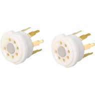 MECCANIXITY 7pin PCB Tube Socket Ceramics, Vacuum Tube Protect Tube Pin Socket, Silver Plated for 6Z