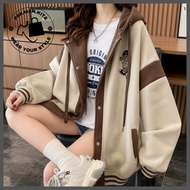 BAJU_KITA - Cute Oversized Bear Hoodie S - XXXXX(6XL) Button Combination Hoodie Oversized Korean Sty