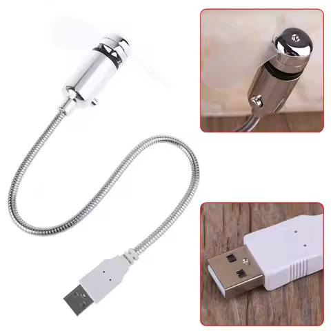 Mini Mobile USB Powered Cooling Fan Flexible Goose Neck Air Blower For Desktop PC Computer Laptop No