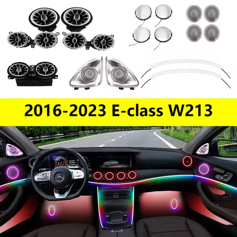 64 Colors LED Air Vents 4D Rotating Tweeter Speaker For Mercedes Benz W213 E-Class Coupe AMG E43 E53