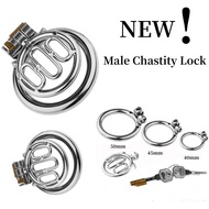 0 New Style Men's Chastity Lock Stainless Steel Chastity with Bracket Cage Toy Men's Store