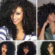 Tóc giả sợi hóa chất tóc giả thời trang đen ngắn xoăn cho phụ nữ da đen Afro tóc giả TF-Uni-VN