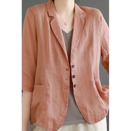 ✨2025✨ jaket lelaki Lightweight hollow out [Shop Hot Sale] Fresh Three-Quarter Sleeve Thin Cotton an