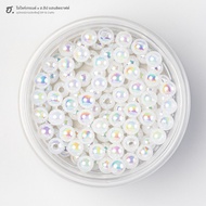 Round Beads Size 6 Mm. Iridescent White Spheres