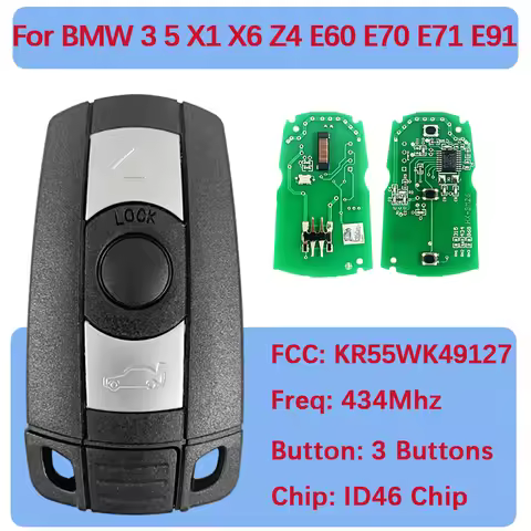 CN006027 Aftermarket 3 Buttons Remote Car Key Fob 434Mhz PCF7945 Chip KR55WK49127 For BMW 3 5 Series
