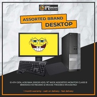 DESKTOP Asstd Brand i3/I5 4th GEN 8gb ram 500gb HDD 19 wide MON CLASS B w/ access |PCKINGDOM