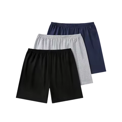 Men's Solid Sleeping Pant Plus Size Soft Elastic Shorts Breathable Fabric Loose Relaxed Fit Casual A