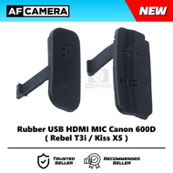 Rubber USB HDMI MIC Canon 600D USB Cover Canon Rebel T3i Kiss X5