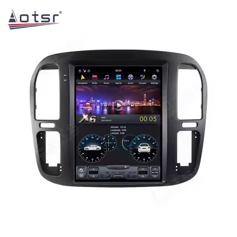 For Toyota Land Cruiser 100 Tesla Screen Android Car Radio LC100 1998 - 2002 Multimedia Player GPS N