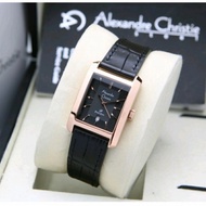 Alexandre Christie 1019 Black Rosegold Kulit Wanita Original