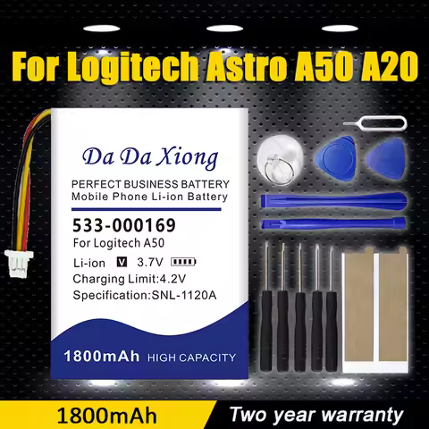 Replaces Upgraded 1800mAh 533-000191 533-000169 Battery For Logitech Astro A50 A20 Headset Batterie 