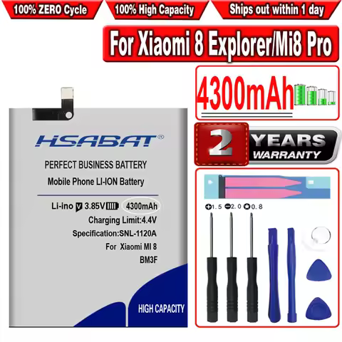 HSABAT 4300mAh BM3F Battery for Xiaomi 8 Mi 8 Explorer/Mi8 Pro Transparent Exploration Edition