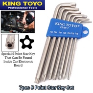 King Toyo Special 7Pcs 5 Point Star Key Wrench Set  For Automotive Car Test Box And Other Home Appli