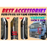 FUSO FV418/419 "CHROME" VANE CORNER PANEL HIGH QUALITY 54CM X 18CM
