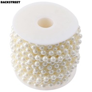 BACKSTREET Ivory Pearl Strands, 33 Feet 8mm Faux Pearl Beads, DIY Crafts Spool Ivory Strand of Pearl