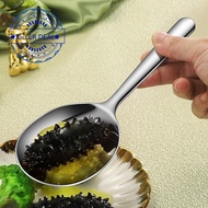 Short Handle Stainless Steel Serving Spoon, Large Round Soup Scoop For Cooking, Polished Z1e4