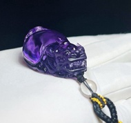 天然紫水晶平安扣吊墜 掛件 天然原色 招財進財 避邪 轉運