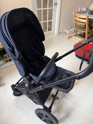 Cybex Priam Stroller Set (Matt Black Frame + Red Carrycot + Navy Seat Pack) | Cybex Priam 嬰兒推車套裝 (含睡