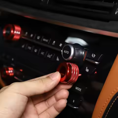 Air Conditioner Knob Audio Volume Tune Button Trim Cover Ring For BMW X5 X6 E70 E71 F15 F16 2014-201