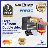 Fargo DTC1500 Dual Sided USB Ethernet ID Card Printer Free Ribbon +Cleaning Kits+PVC Card+Software