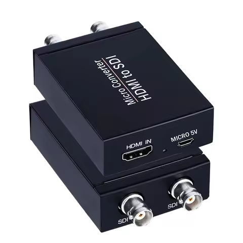 HDMI to SDI Converter 1080P HDMI in Two SDI Output Mini SD HD 3G-SDI Video Adapter with Audio Auto F