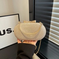 Fashion Mini Glamorous Metal Chain Glitter/Bling Portable Gold Women Evening Bags Exquisite For Wedd