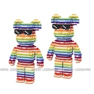 Lego bearbrick Toy lego bearbrick Rainbow bearbrick [36cm] bearbrick 3D decor Assembly Model decor, lego bearbrick Gift