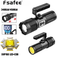 FSAFEE KS-S344 6000 Lumens P160 Strong Light Flashlight 8,000mAh Large Capacity Searchlight Aluminum